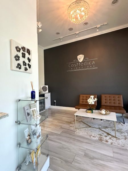 Clean, professional medical spa treatment room with neutral tones at Cosmedica Injections in Jupiter